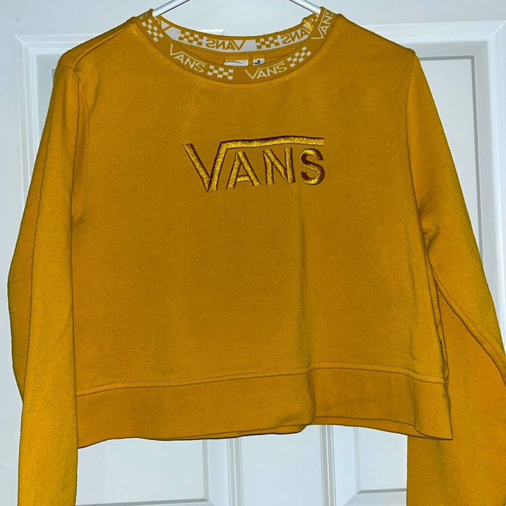 Vans cropped crew neck, women’s size M, mustard yellow or gold